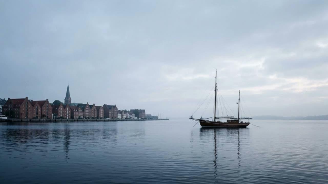 Flensburger Hafen mit Segelschiff